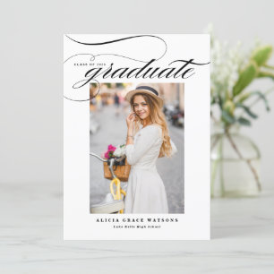 Anuncio Graduación de fotografía de caligrafía elegante ne