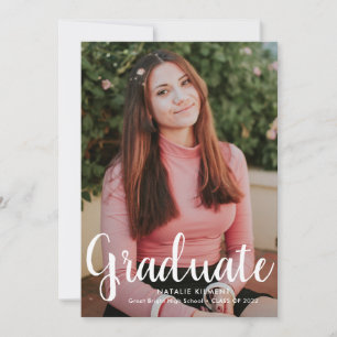 Anuncio Graduación de fotografía de escritura blanca moder
