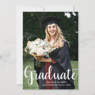 Anuncio Graduación de fotografía de escritura blanca moder