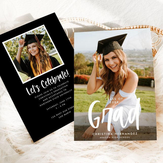 Anuncio Graduación de fotografía de escritura moderna de m (Subido por el creador)