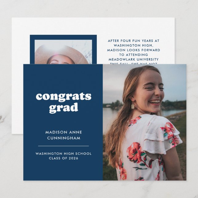 Anuncio Graduación de fotografía de segundo grado de felic (Anverso / Reverso)