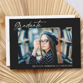 Anuncio Graduación de fotografía de tinta de caligrafía mo