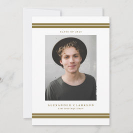 Anuncio Graduación de fotografía moderna de rayas clásicas