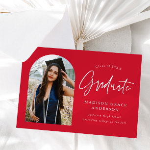 Anuncio Graduación de fotografía moderna del arco rojo