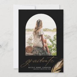 Anuncio Graduación de fotografía negra del Purpurina Boho 