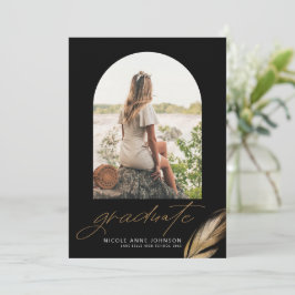 Anuncio Graduación de fotografía negra del Purpurina Boho
