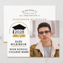 Anuncio Graduación de fotografía simple con título de escr