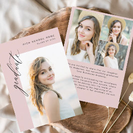 Anuncio Graduación de fotografía simple de grado rosado mo