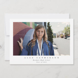 Anuncio Graduación de fotografía simple y moderna blanca