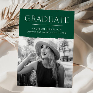 Anuncio Graduación de fotografía verde de corte moderno