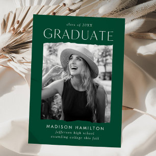 Anuncio Graduación de fotografía verde de corte moderno