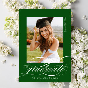 Anuncio Graduación de fotografías de escritura elegante y