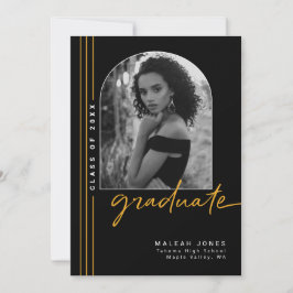 Anuncio Graduación de fotografías en arco elegante de oro