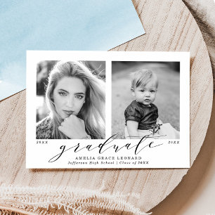 Anuncio Graduación de fotos azules ahora y después