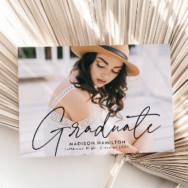 Anuncio Graduación de fotos de escritura negra moderna par