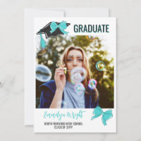 Graduación De Fotos De Flechas Turquesas Girly Cut