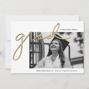 Anuncio Graduación de fotos de grado de oro con guiones