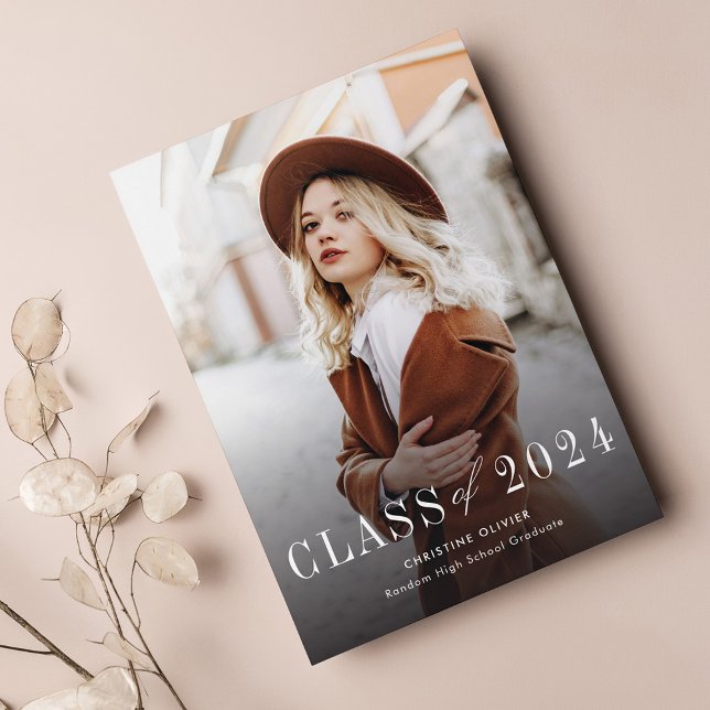 Anuncio Graduación de fotos de grado moderno (Grad Photo 2024 Graduation Announcement)