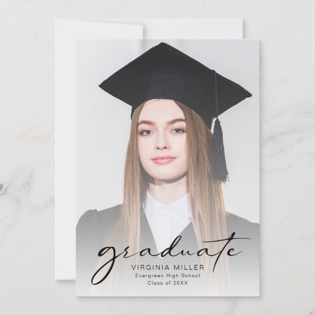 Anuncio Graduación de fotos de graduados modernos de guion (Anverso)
