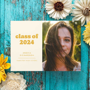 Anuncio Graduación de fotos de la simplicidad retro dorada