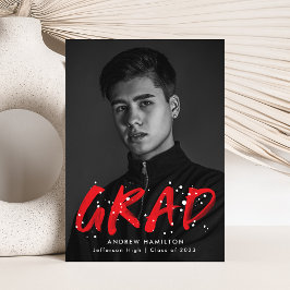 Anuncio Graduación de fotos de pinturas rojas modernas