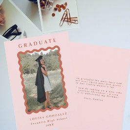 Anuncio Graduación de fotos de retro de Rubor y terracota