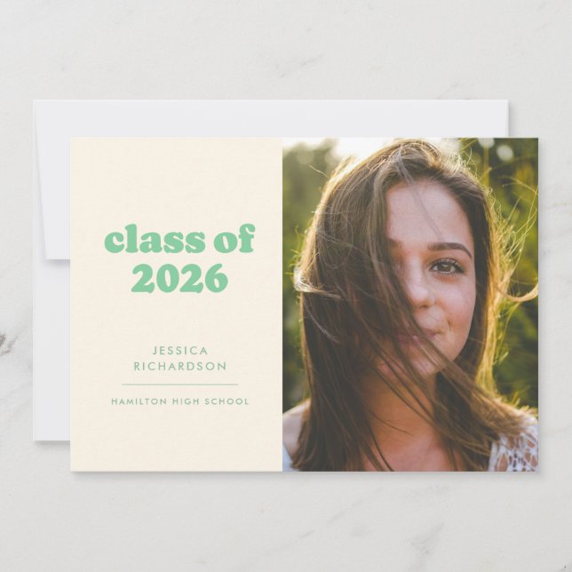 Anuncio Graduación de fotos de Sage Retro Simplicidad (Anverso)