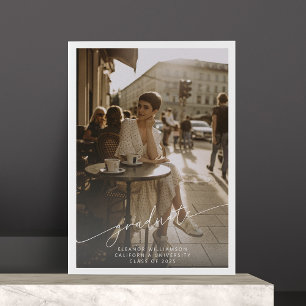 Anuncio Graduación de fotos de sobreimpresión en blanco de