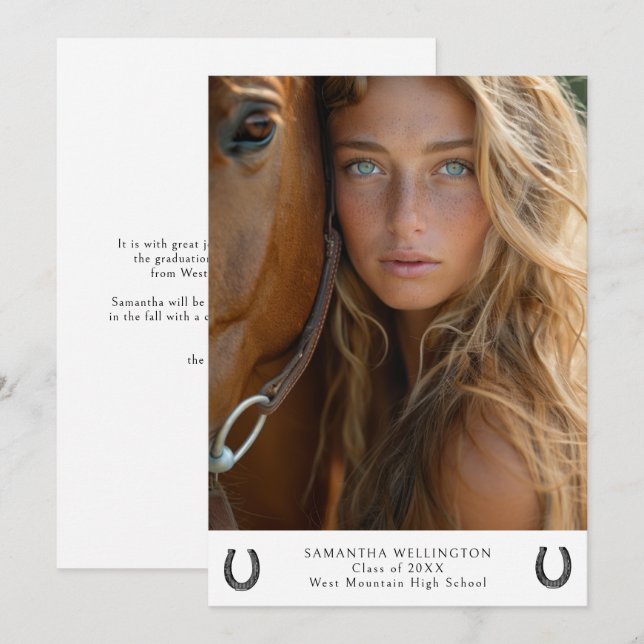 Anuncio Graduación de fotos de zapatos ecuestres modernos  (Anverso / Reverso)