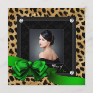 Anuncio Graduación de fotos del leopardo verde esmeralda