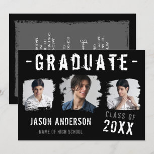 Anuncio Graduación de fotos Guay Grunge Black 3