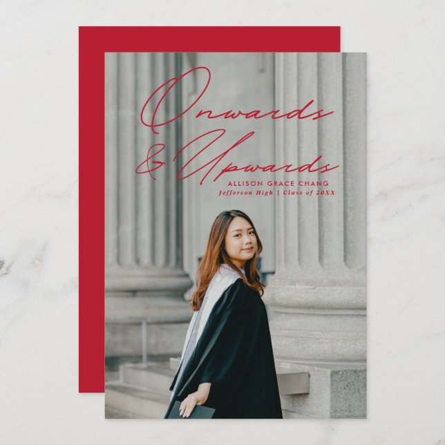 Anuncio Graduación de fotos hacia adelante y hacia arriba (Anverso / Reverso)