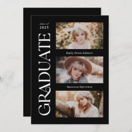 Anuncio Graduación de fotos múltiples de Black Trendy Seri