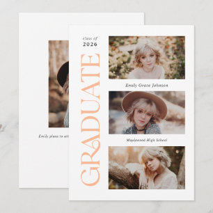 Anuncio Graduación de fotos múltiples de Peach Trendy Seri