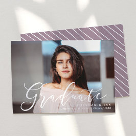 Anuncio Graduación de fotos púrpura con guión instintivo