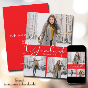 Anuncio Graduación de fotos rojas
