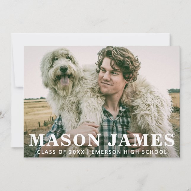 Anuncio Graduación de fotos simple y moderna (Anverso)