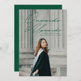 Anuncio Graduación de fotos verde hacia adelante y hacia a