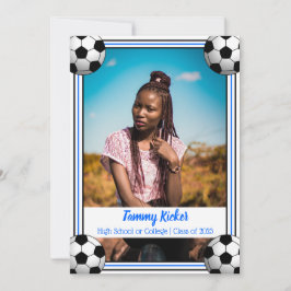 Anuncio Graduación de fútbol azul y negro