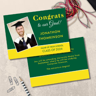Anuncio Graduación de Grad Photo Green Yellow 2025