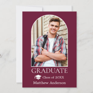 Anuncio Graduación de Grado de Arco Moderno Cap Burgundy