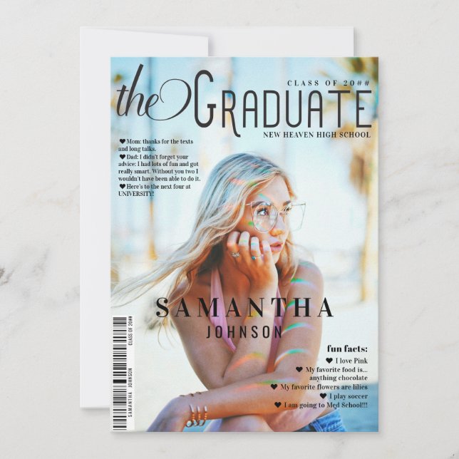 Anuncio Graduación de Graduación al estilo de la revista G (Anverso)
