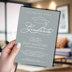 Anuncio Graduación de gris de plata de gota de gota