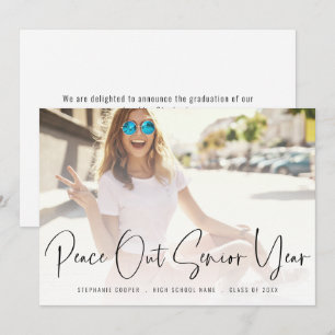 Anuncio Graduación de guión gráfico de moda de Peace Out