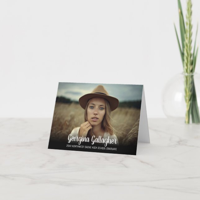 Anuncio Graduación de imagen negrita moderna | Guión de no (Anverso)