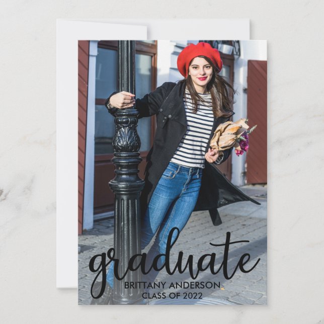 Anuncio Graduación de imágenes con guión moderno (Anverso)