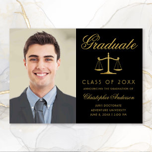 Anuncio Graduación de la foto de la escritura Black Gold d