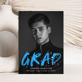 Anuncio Graduación de la foto de la placa de pintura azul 