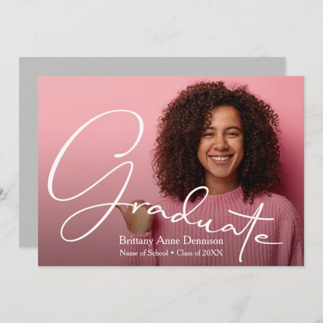 Anuncio Graduación de la foto del guión de moda (Anverso / Reverso)