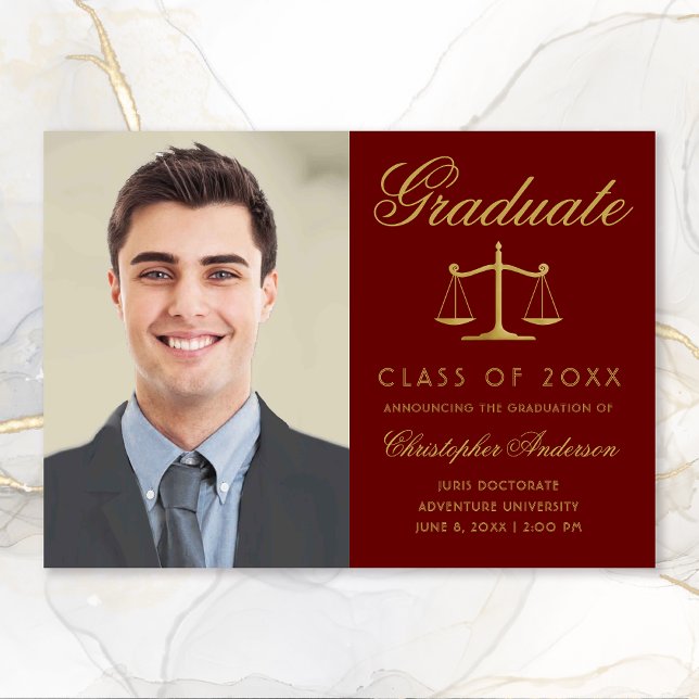 Anuncio Graduación de la foto del guión de oro del abogado (Subido por el creador)